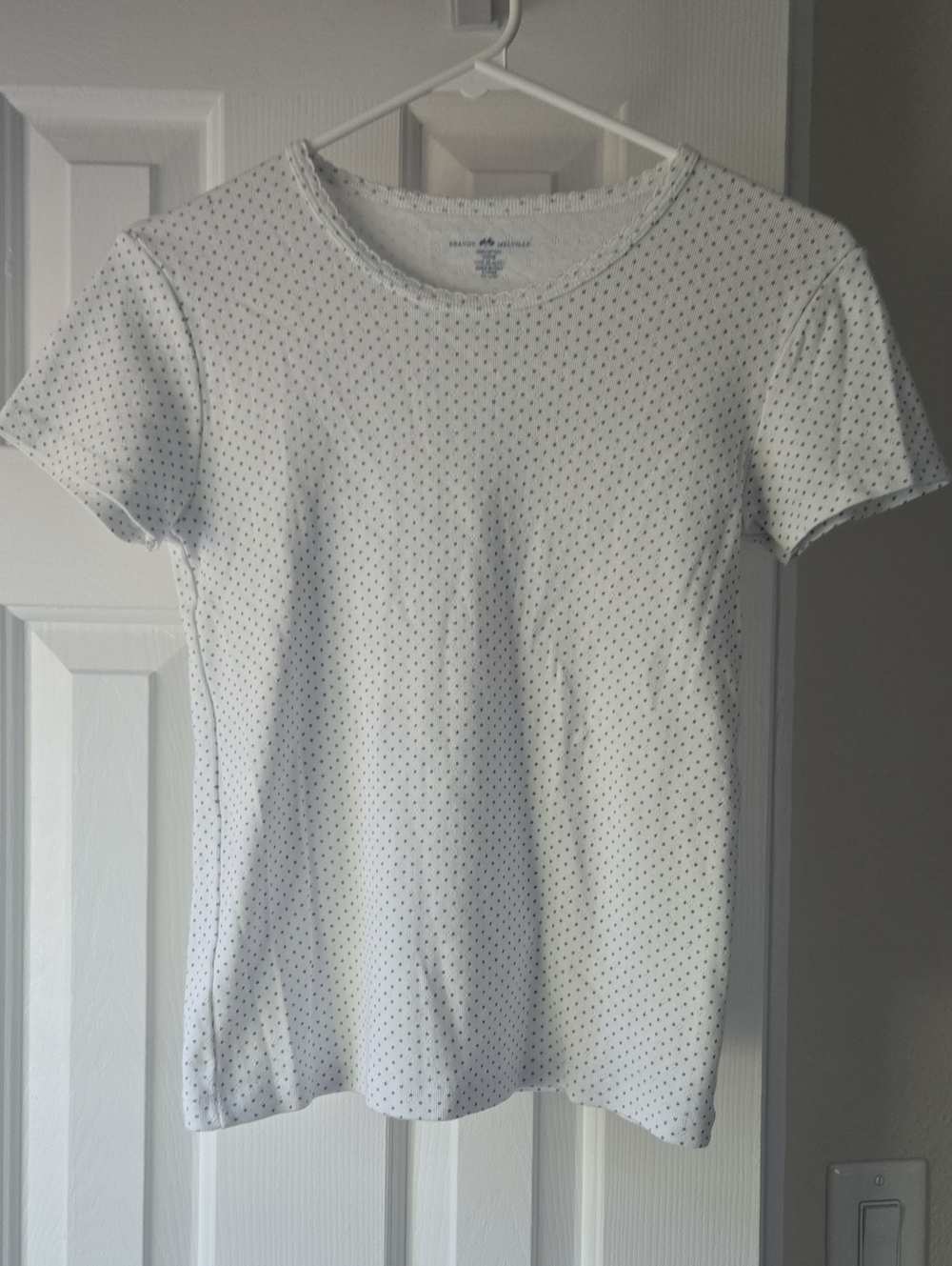 Brandy Melville Textured Short Sleeve Tee with Micro Dots-One Size Hard To Find